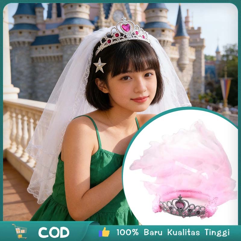 Headpiece Hijab Anak Perempuan  Bando Pesta Anak Perempuan Bando Pesta Anak  Mahkota Veil Bunga Cant