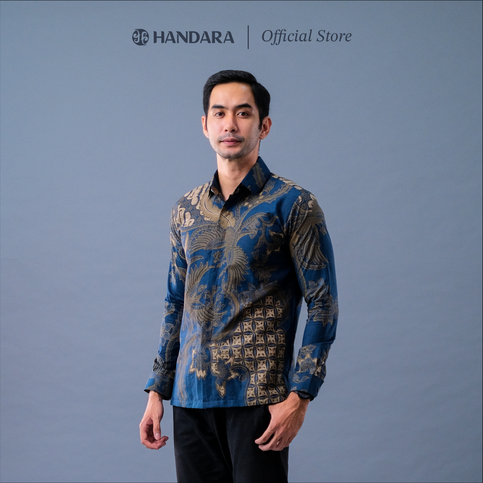 Batik Handara - Chandrakanta Navy Kemeja Pria Furing Erro