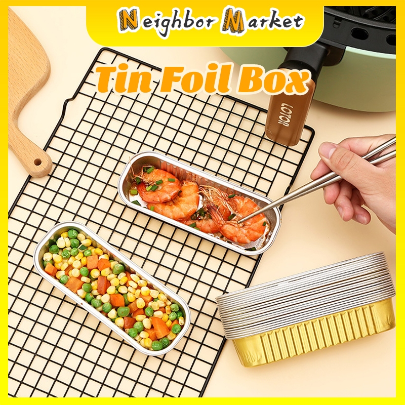 Tray Alumunium Foil Persegi Panjang + Tutupan Mika 200ml / Mika Dessert / Mika Aluminium Oven