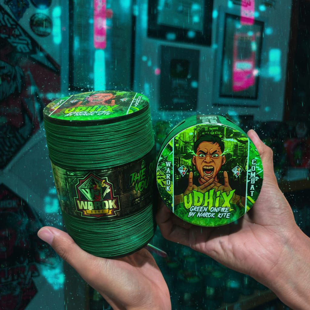 Gelasan Matot Warok UDHIX GREEN ONFIRE 6000yard uk 0,23 Bahan Hijau Kejam Import Halus Berasa Sasak 