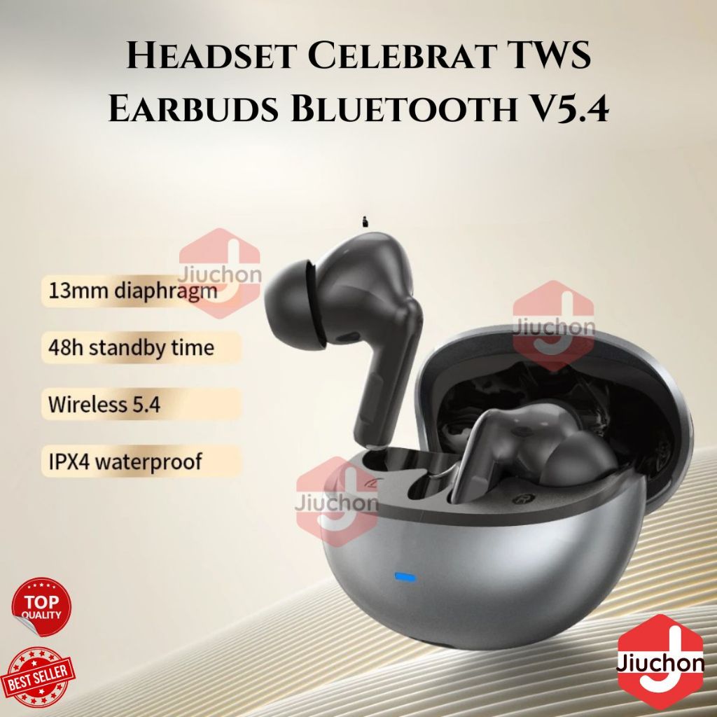 TWS Celebrat W80 Earbuds Wireless Bluetooth 5.4 Stereo Sound Rich Bass Waterproof