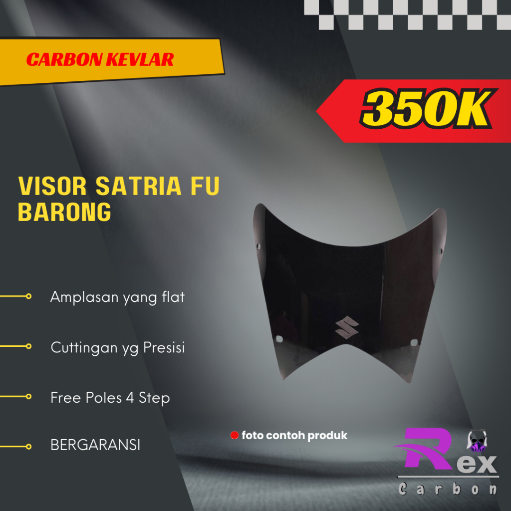 Visor Satria Fu Barong Carbon kevlar/ Karbon fiber