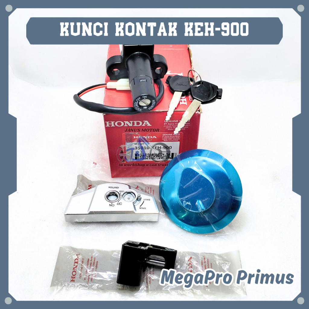 Kunci Kontak Set Honda KEH-900 Konci Motor Megapro Primus Keyset + Tutup Tangki Kualitas Original AH