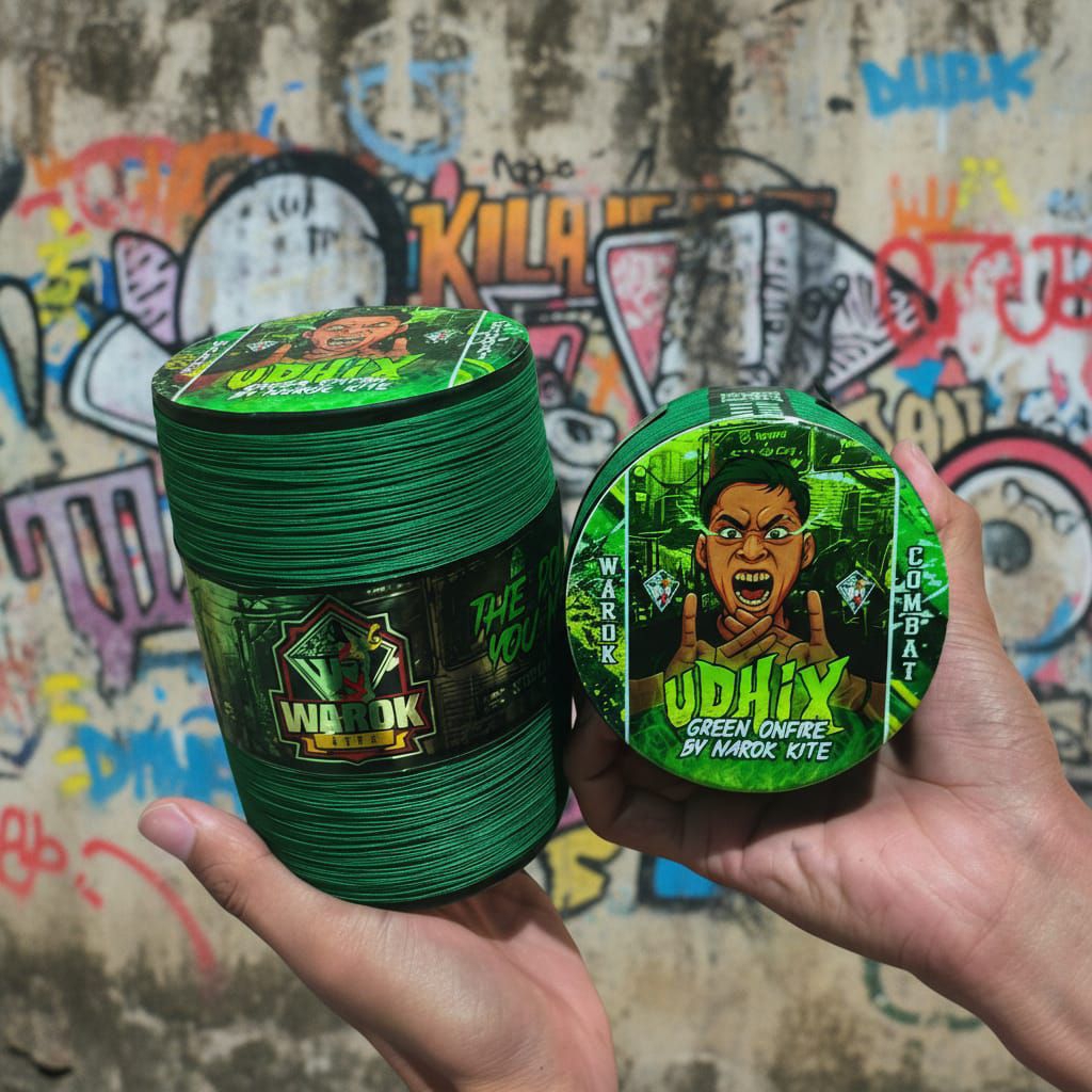 Gelasan Matot Warok UDHIX GREEN ONFIRE 12000yard uk0,23 Bahan Hijau Kejam Import Halus Berasa Tajam 