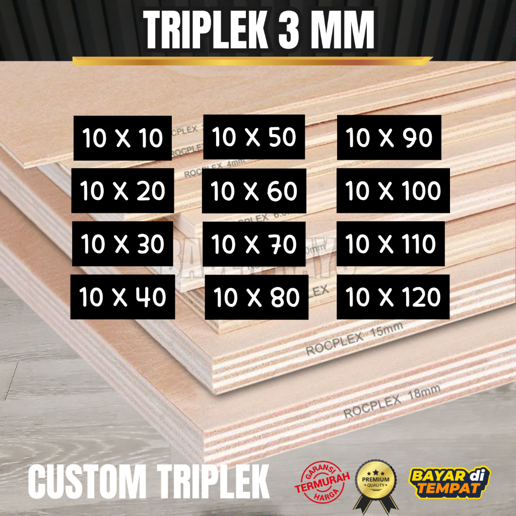 TRIPLEK 3 MM - TRIPLEK CUSTOM UKURAN