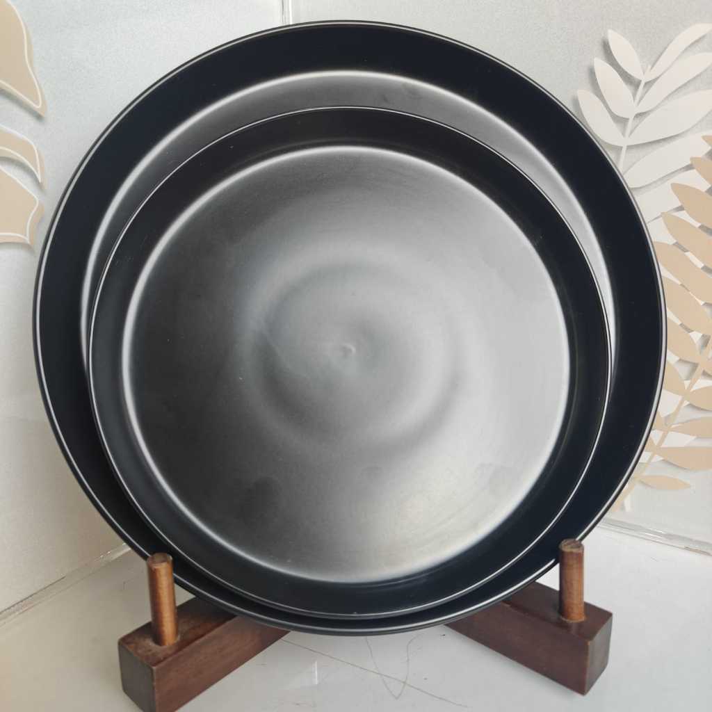 TANITI Piring Keramik hitam polos doff Black Matte berkualitas
