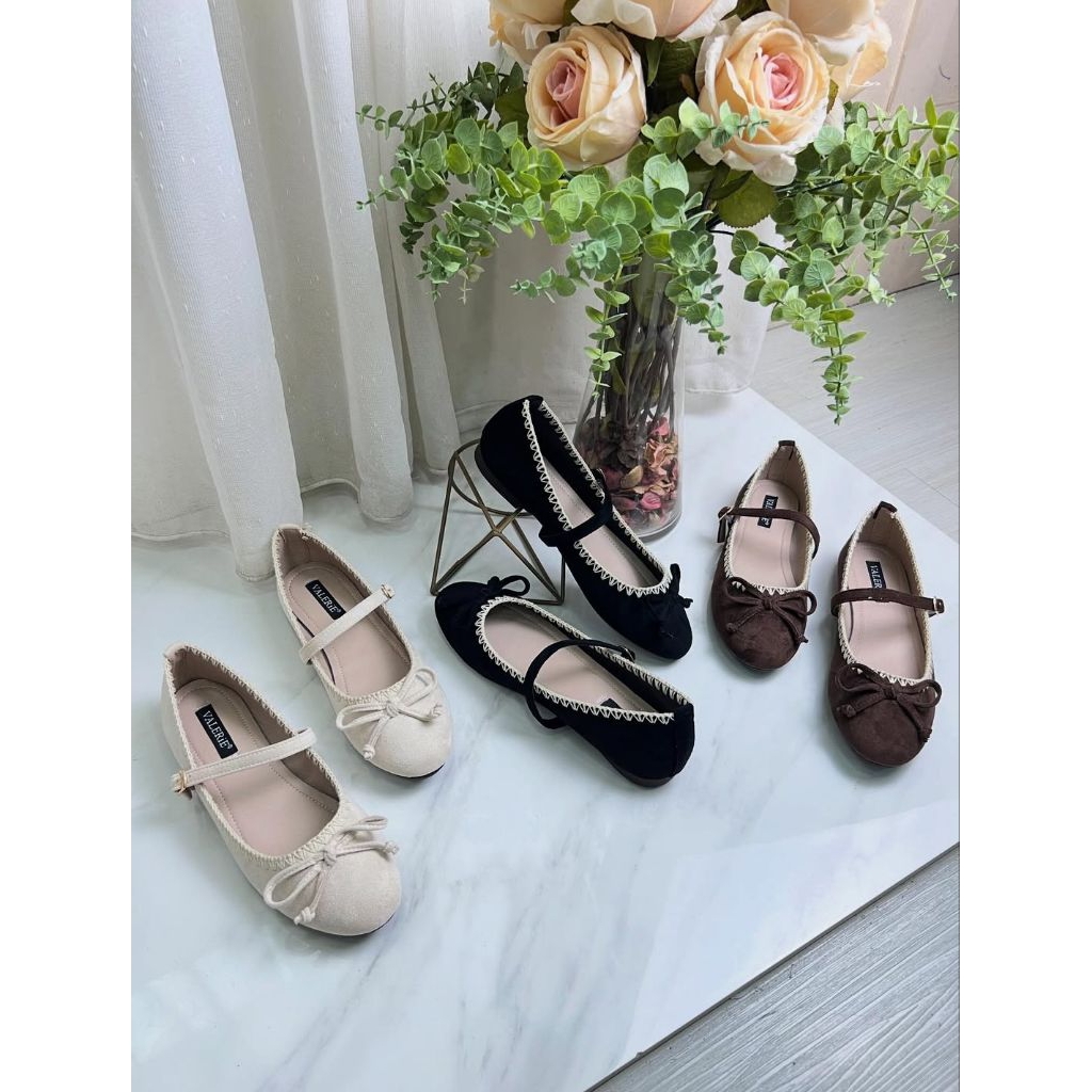 EVELIN - FLAT SHOES PITA KECIL TALI TENGAH WANITA SIMPLE | sepatu flat tali tengah wanita simple ant