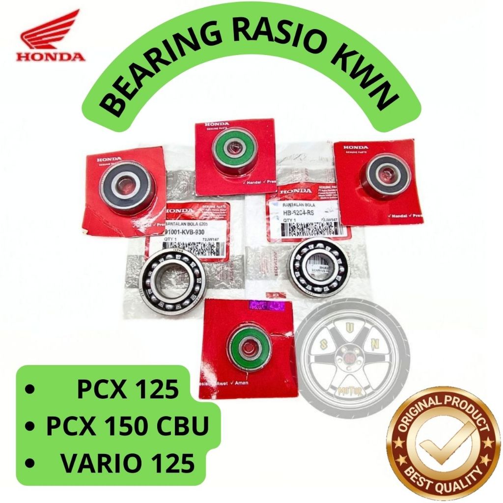 BEARING RASIO KWN ORI HONDA PCX 125 , PCX 150 CBU , VARIO 125 ASLI ORIGINAL PRESISI LAHAR RASIO