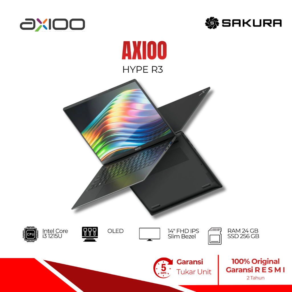 Axioo Hype R3 Oled Core I3 1215 Ram 24GB Ssd 256GB 14.0 Oled