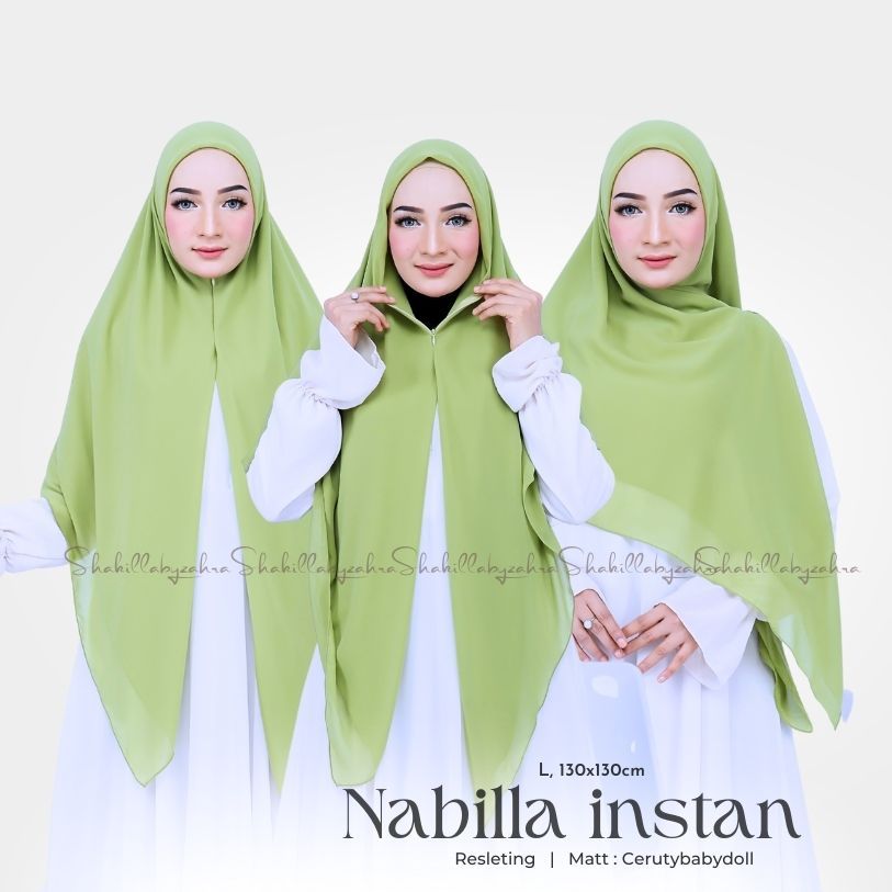 Segi Empat Instan Zipper Cerutybabydoll Jilbab Instant Resleting Ukuran 130x130cm Hijab Segiempat