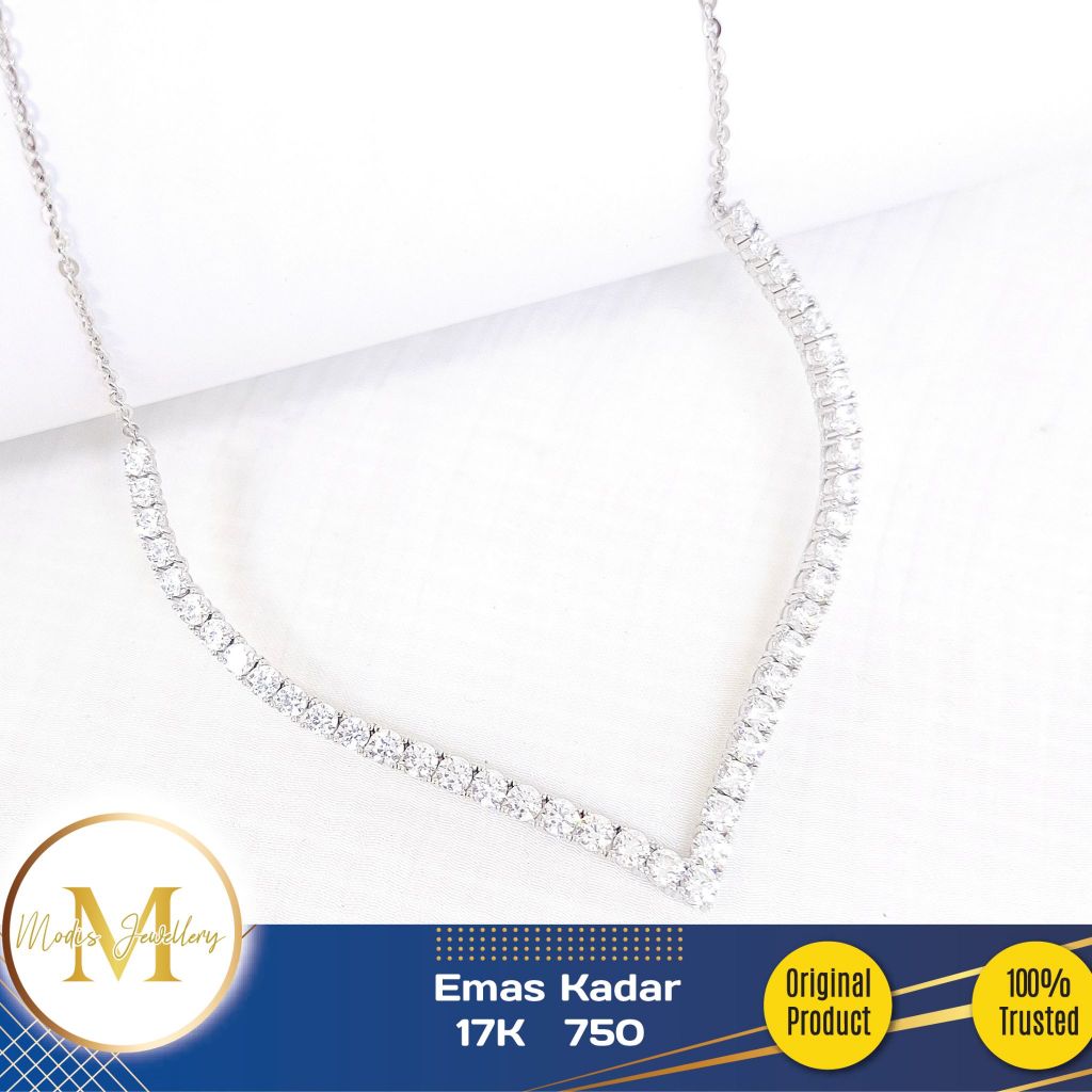 MODIS JEWELLERY - Kalung Aurel Rantai Nori Putih - Emas 17k 750