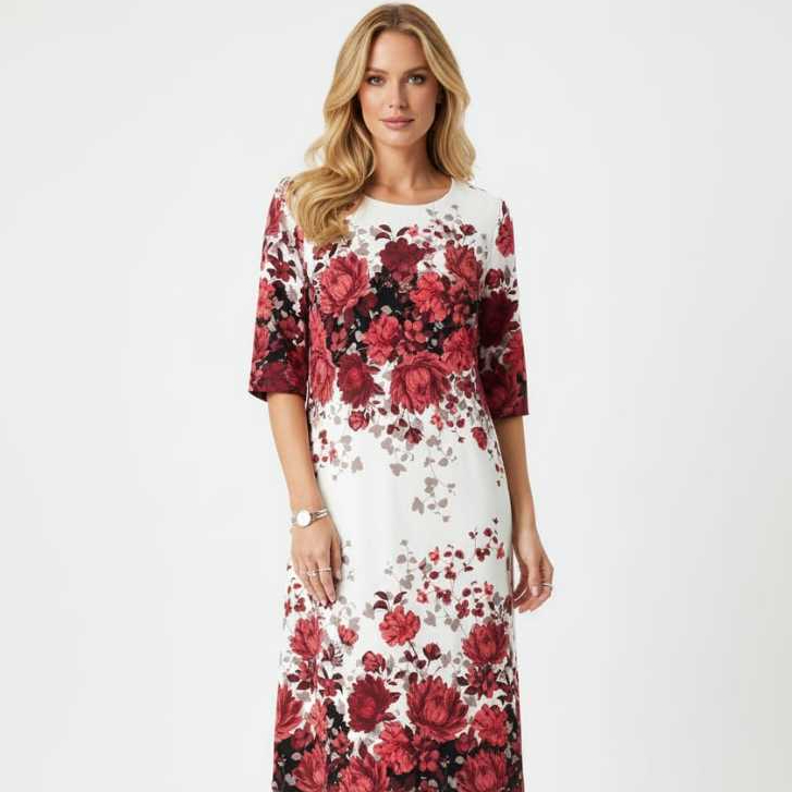 Eprise Dress Lengan Pendek - AP1520B RED | Dress Terusan Wanita Casual