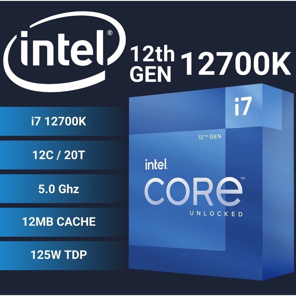 Processor Intel (1700) Core i7 12700K BOX