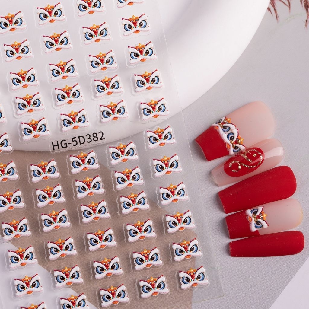 stiker kuku imlek 2026, stiker kuku , stiker kuku 4D, stiker kuku timbul,stiker kuku barongsai