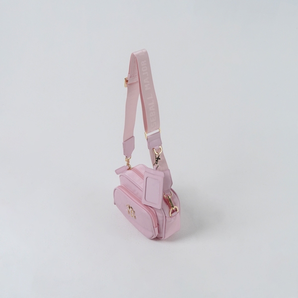 Tas MLB NY METAL MONOGRAM EMBOSSED PINK CROSS BODY BAG 100% ORIGINAL