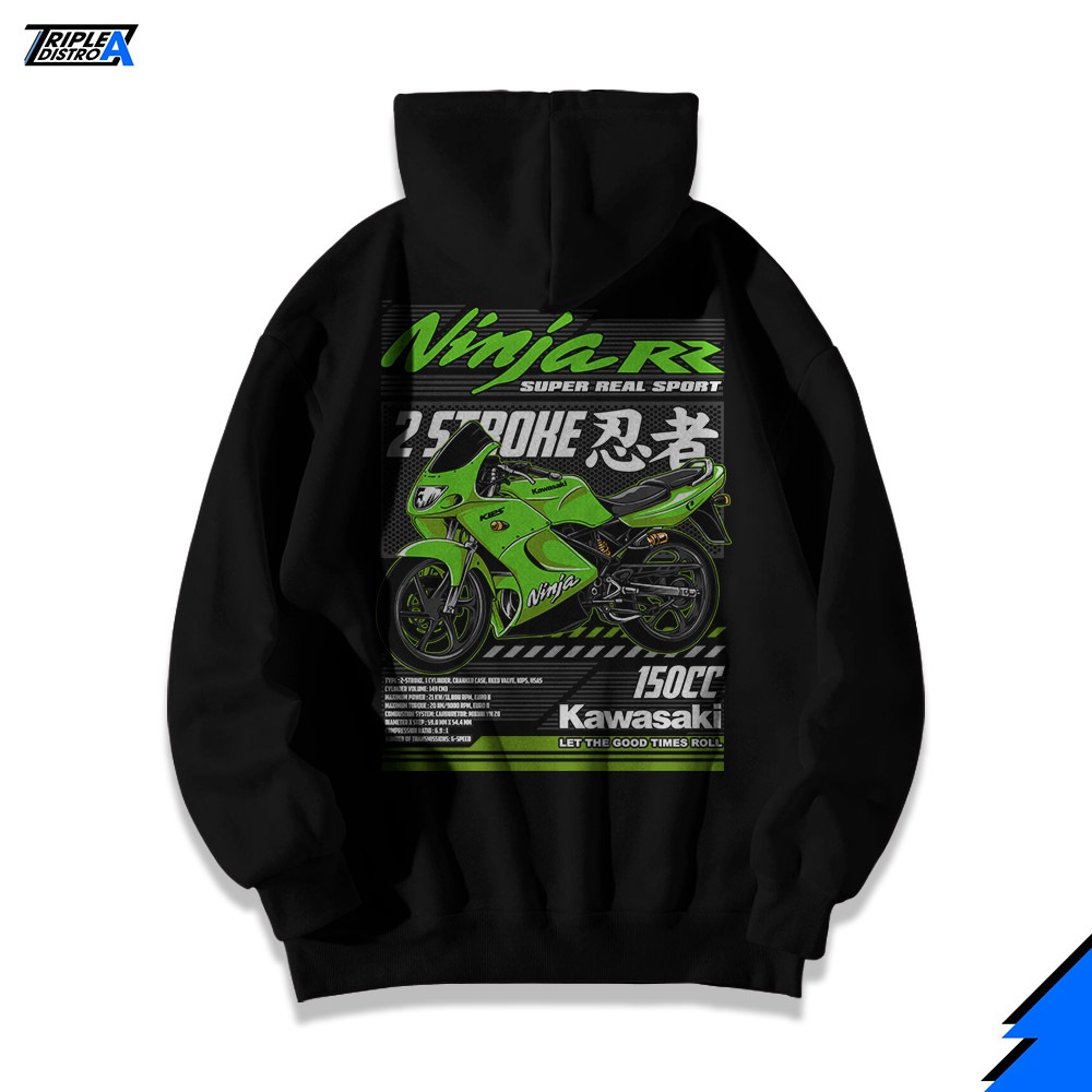 Kaos Motor Ninja RR Old 150 2 tak Katun Combed 30s Sablon DTF
