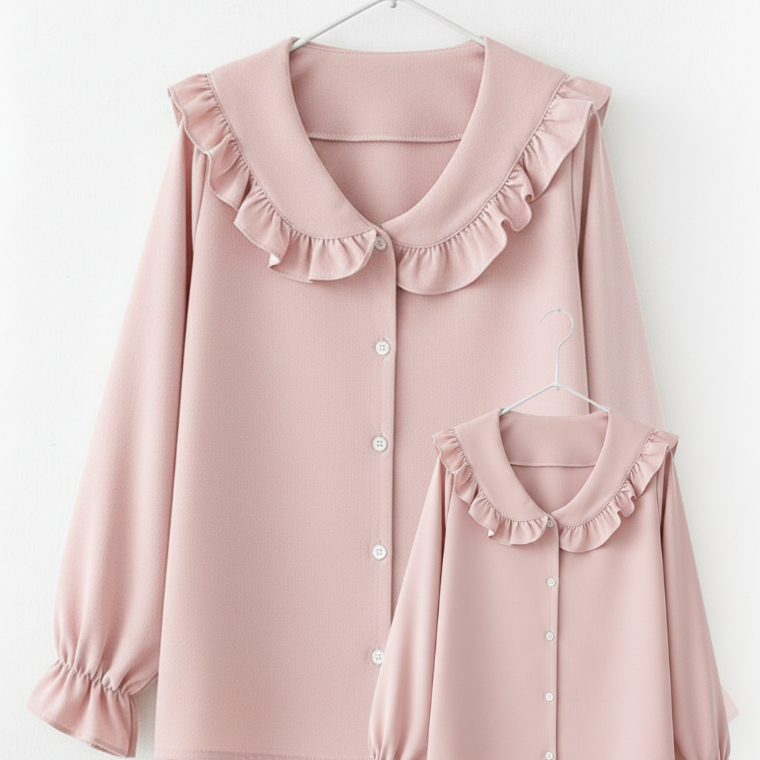 Atasan Kemeja Blouse Couple Korea Style Mom and Kids | Baju Couple Ibu & Anak Bahan Katun