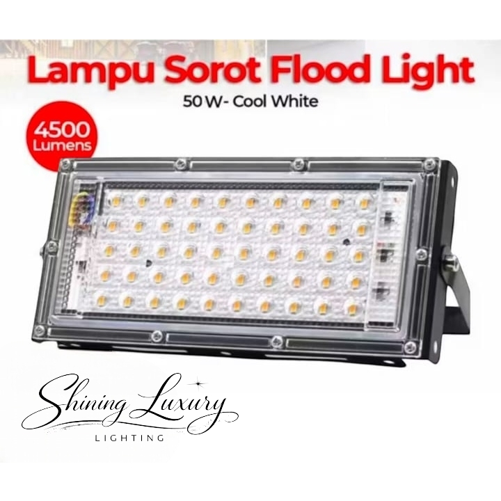 LAMPU SOROT LED 50W FLOOD LIGHT 50W / LAMPU TEMBAK LED 50W TIPIS IP65