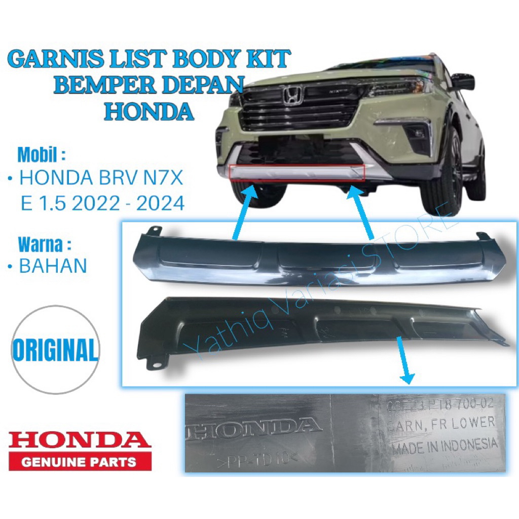 GARNIS LIST BODY KIT BEMPER DEPAN HONDA BRV N7X E 1.5 2022-2024 ORIGINAL