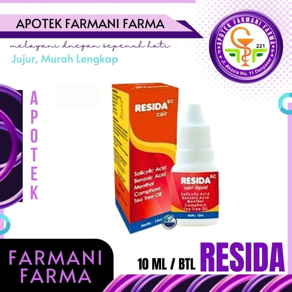 RESIDA SC CAIR 10 ML / ANTI JAMUR / KURAP / KUTU AIR / PANU / OBAT JAMUR CAIR / OBAT TETES JAMUR KUL