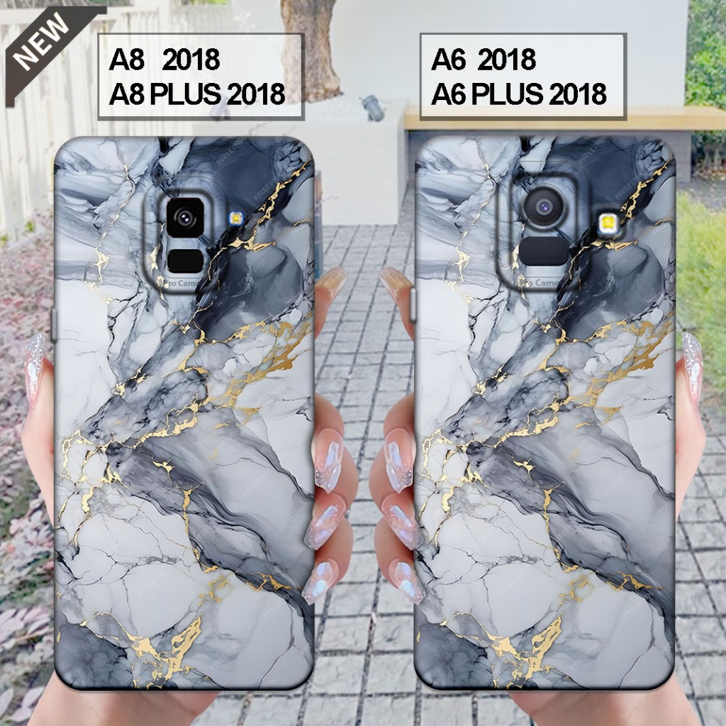 Case Samsung  A6 2018 | A6 PLUS 2018 - Samsung A8 2018 | A8 PLUS 2018 _Silikon casing hitam bening