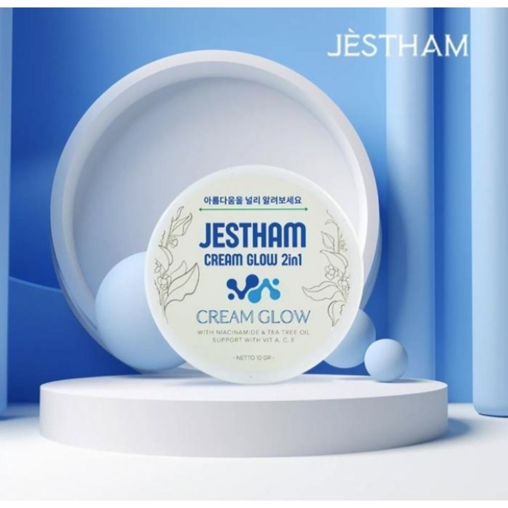 Jestham Glow & Tranexamic 2 in 1 Day & Nigth Cream Pemutih Wajah Mengencangkan Dan Melembabkan Kulit
