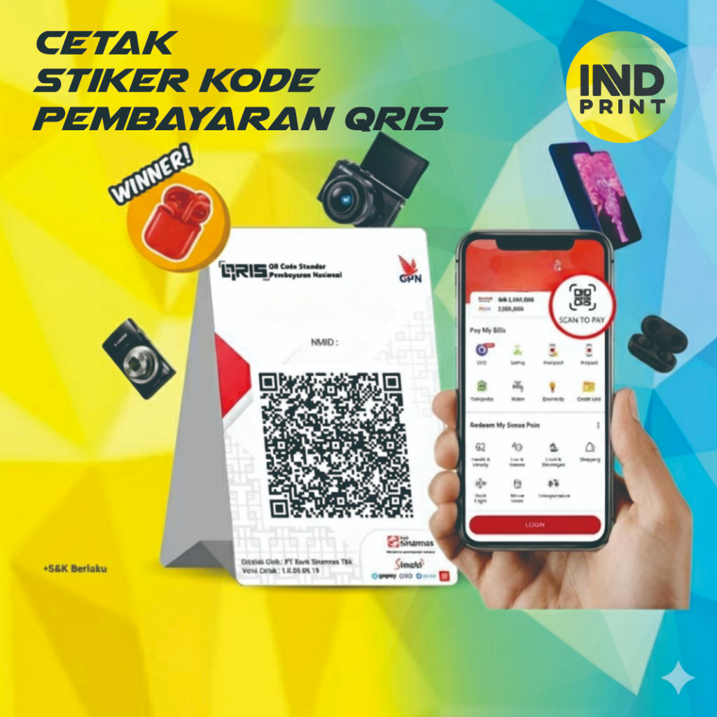 Cetak Sticker, Stiker Kode Pembayaran Qris, Bahan Berkualitas Anti Air