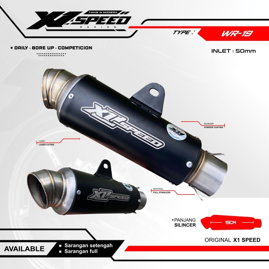 Silincer Only silinser racing Black Coating Original X1SPEED