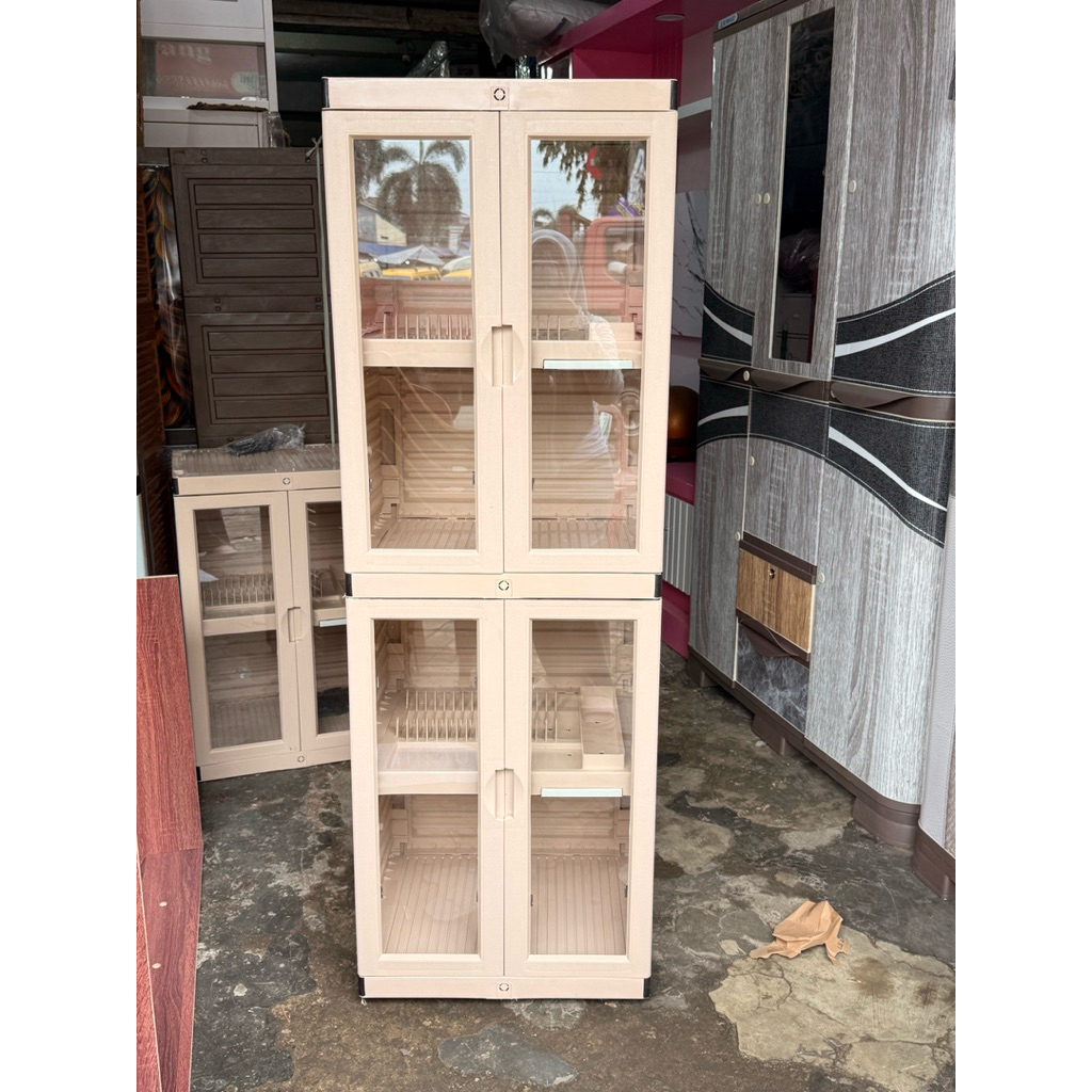 Rak Piring Plastik mini 4 susun dan dua susun