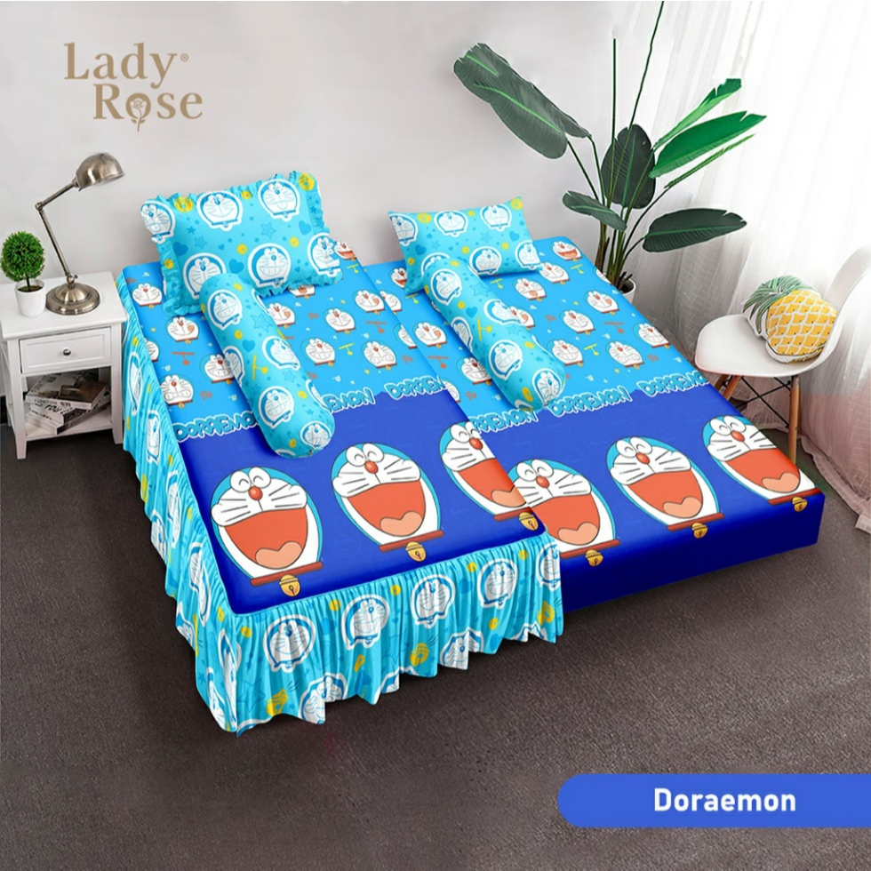 Lady Rose - Sprei 2 IN 1 Kasur Sorong 120x200 Rumbai - Doraemon