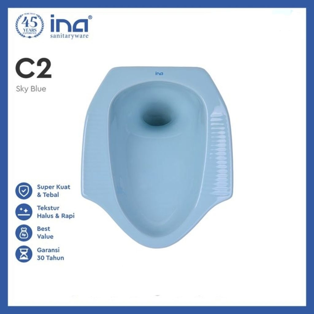 INA Kloset Jongkok Color | Squatting Toilet Closet Biru C2 Bengkok