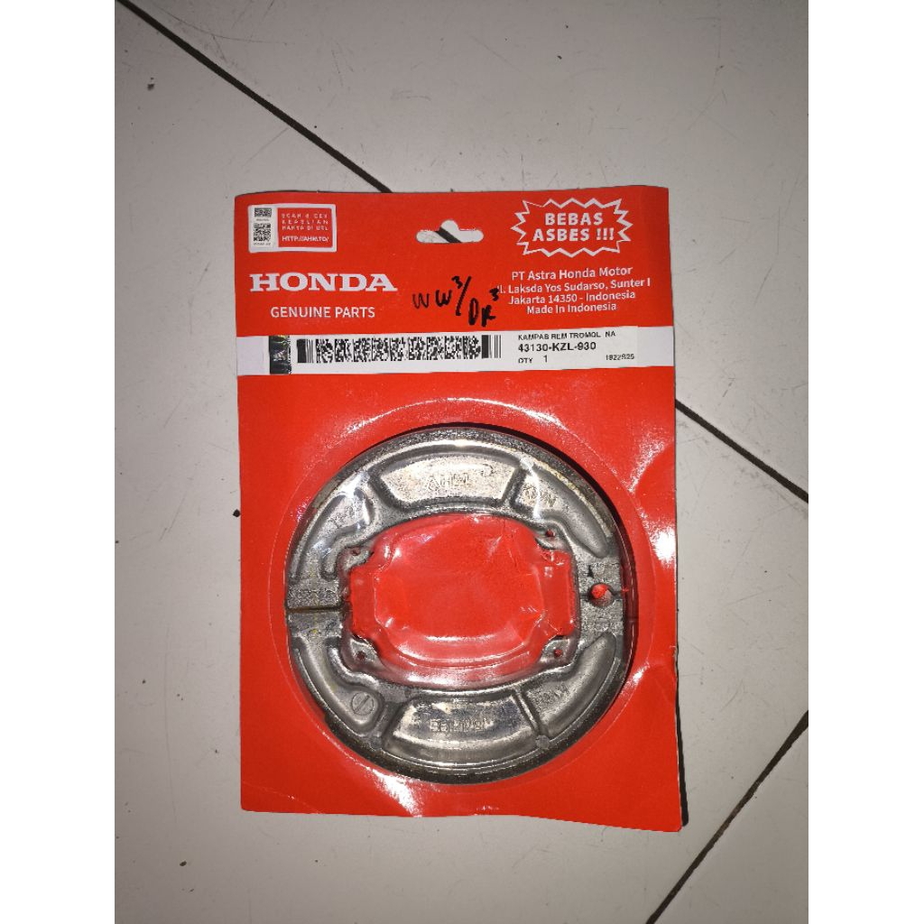 Kampas rem belakang Honda Beat/Scoppy/PCXCBU/Vario