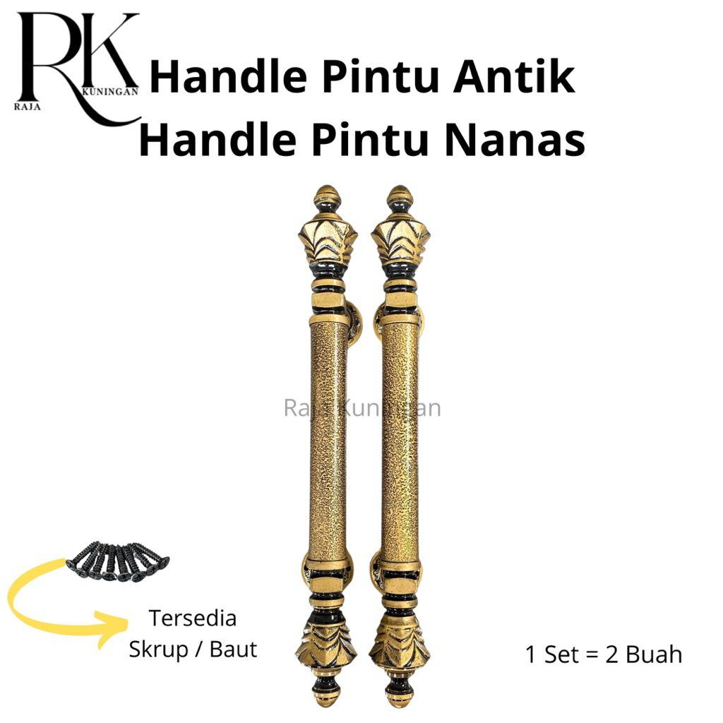 Handle Pintu Antik / Pegangan Pintu Antik / Gagang Pintu Antik Motif Nanas