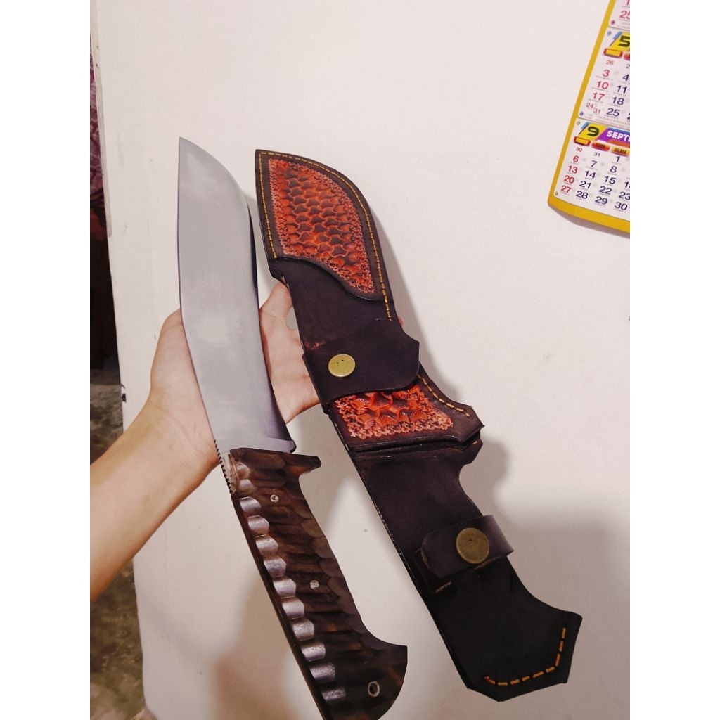 Pisau Kukri Hss Fulltang Sarung Kulit