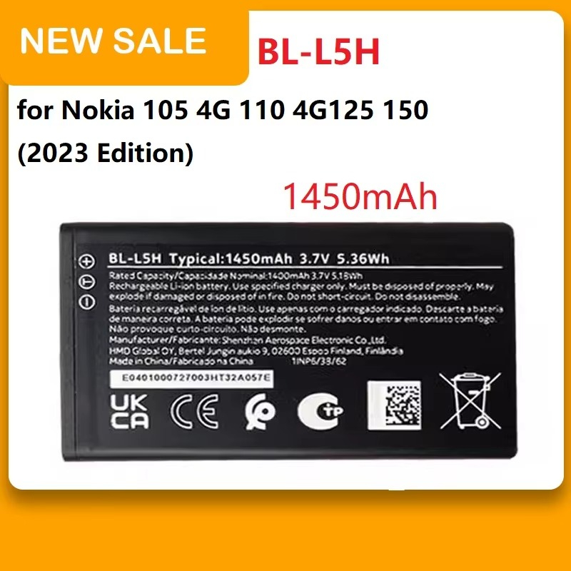 Baterai Nokia BL-L5H Nokia 150 2023 Nokia 105 4G 2024 Nokia 110 4G 2nd Edition 2024 Original 100%