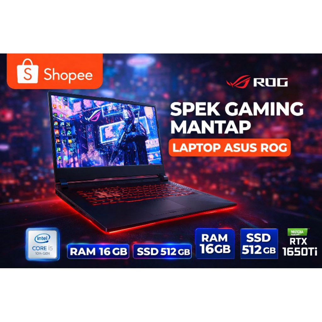 LAPTOP GAMING ASUS ROG STRIX G512Li gaming desain grafis