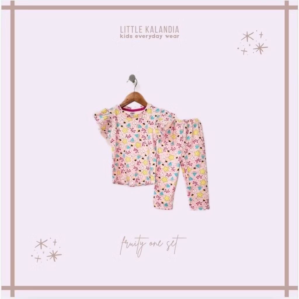 Little Kalandia - Fruity One Set | setelan baju anak perempuan 2 tahun | setelan baju anak 5 tahun |
