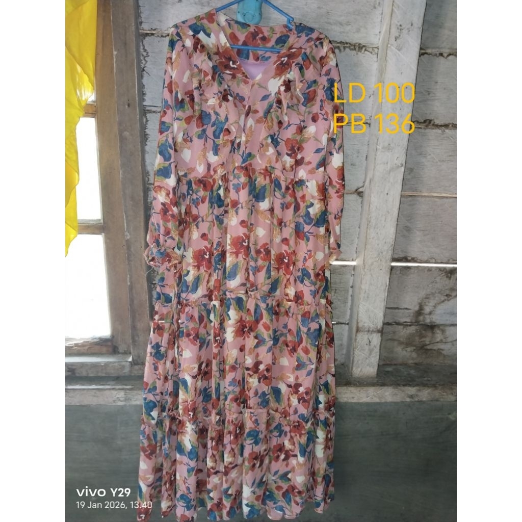 gamis dewasa pink bunga²