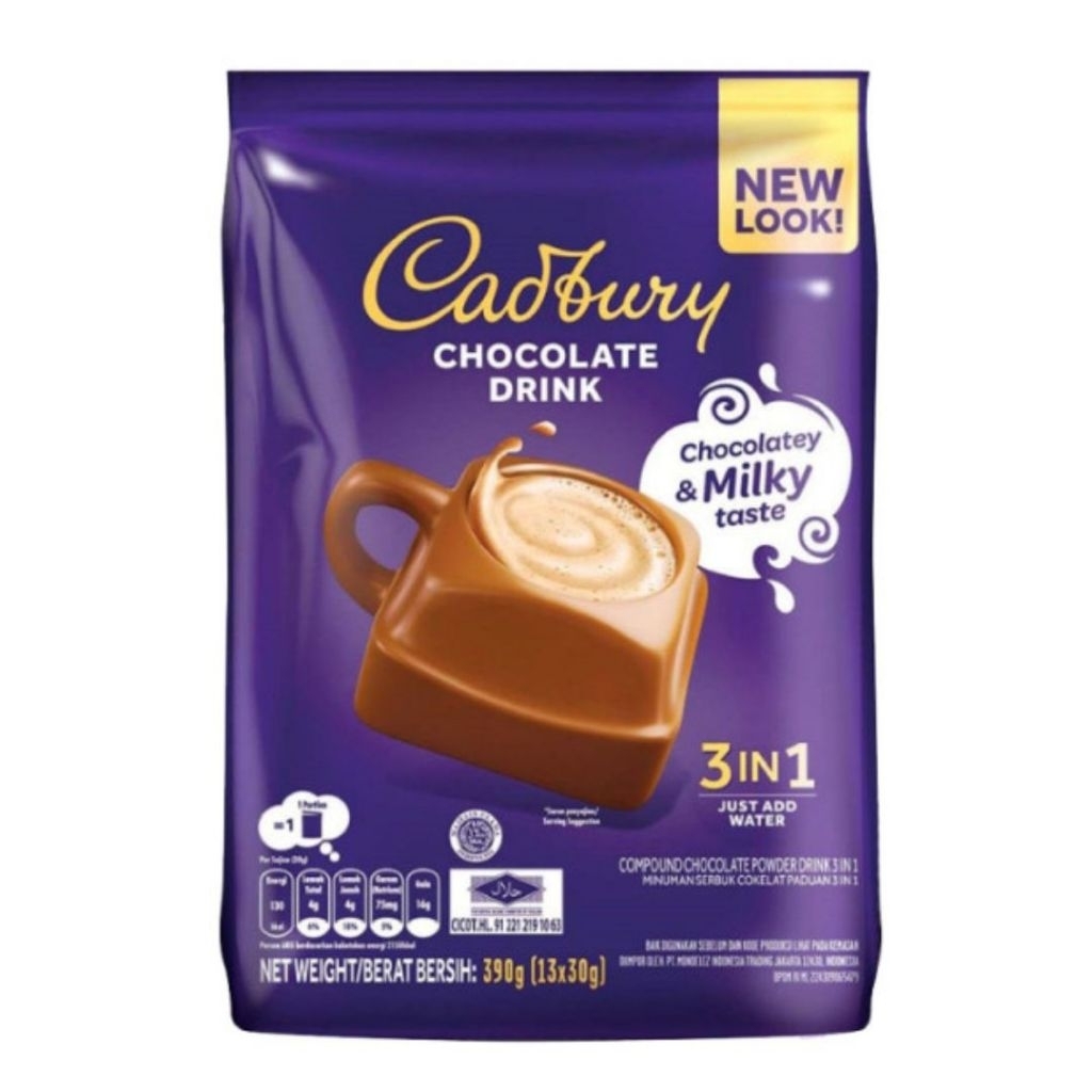 Cadbury Chocolate Drink. Minuman Coklat isi 13 Sachet. Halal