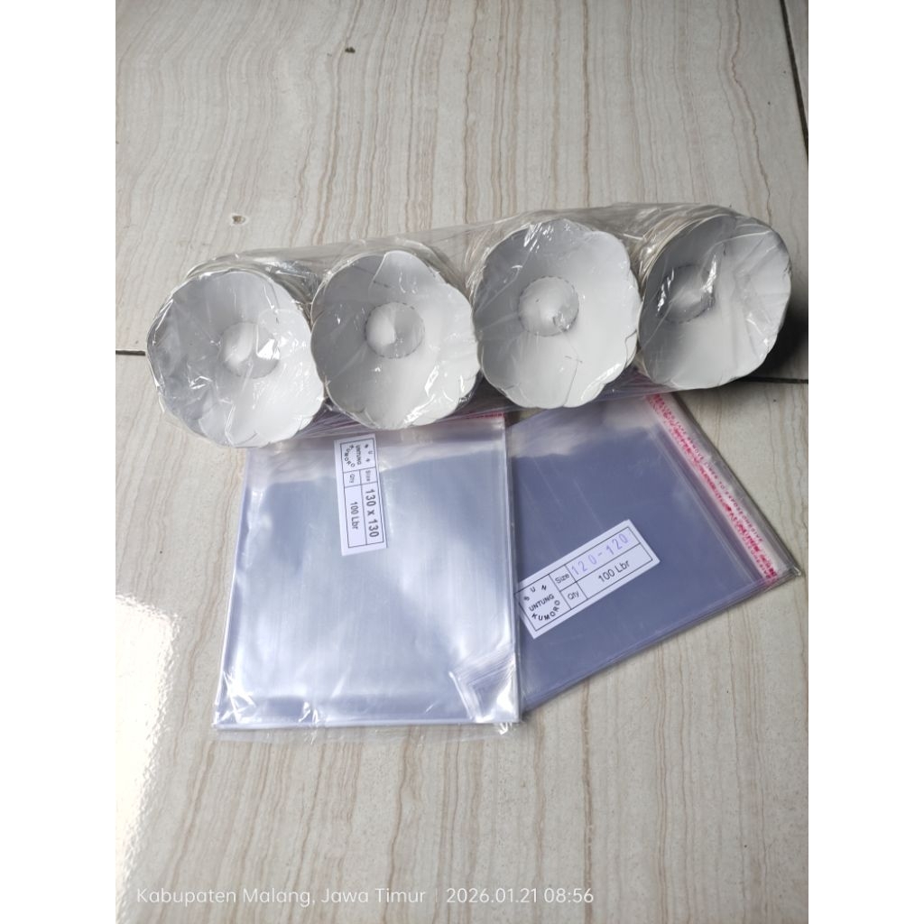 sudi bikang polos putih 200pcs+plastik opp lem 2 pack(ukuran 12x12 dan 13x13)
