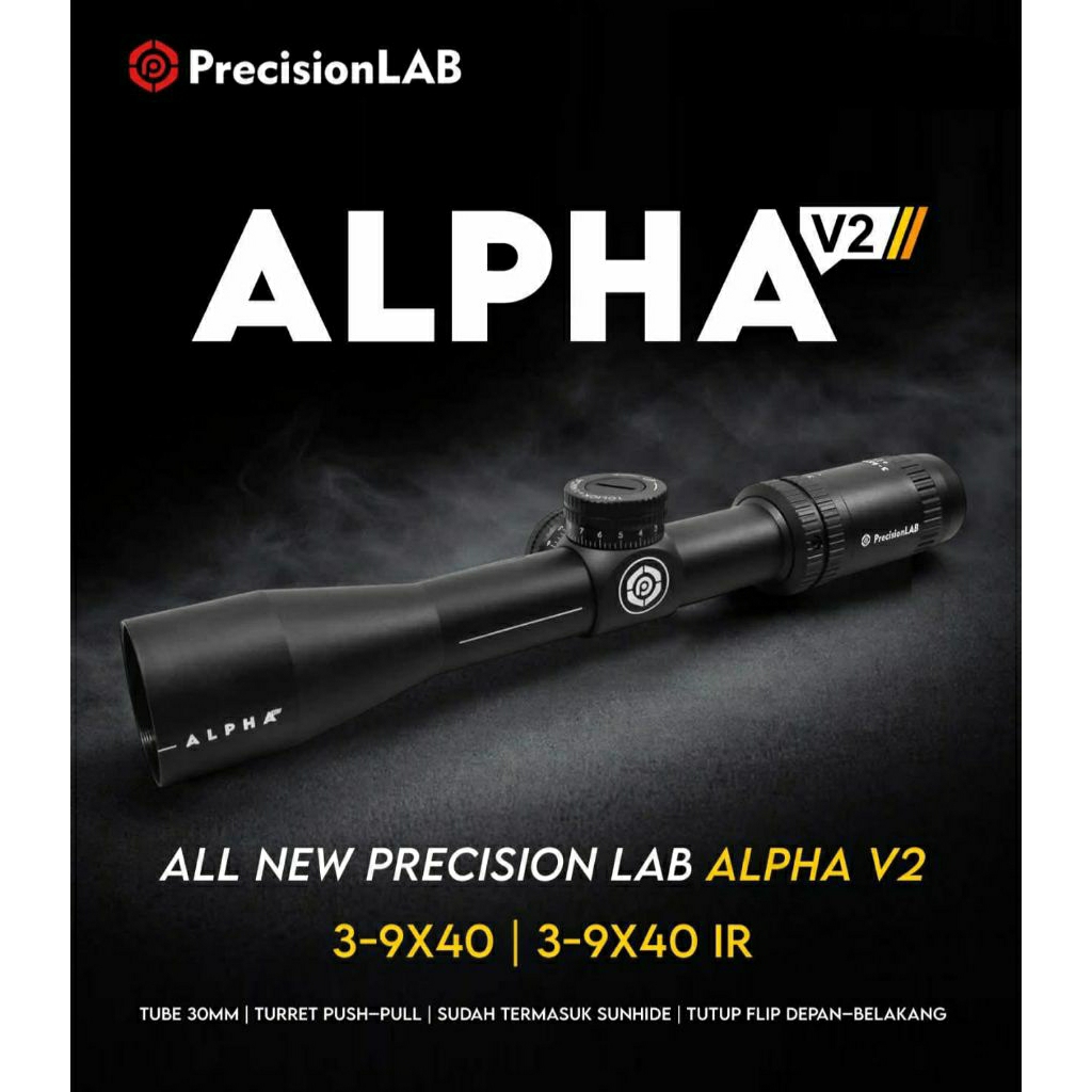 TELESKOP ALPHA V2 3-9X40 TERBARU OD30 TAHAN GETAR
