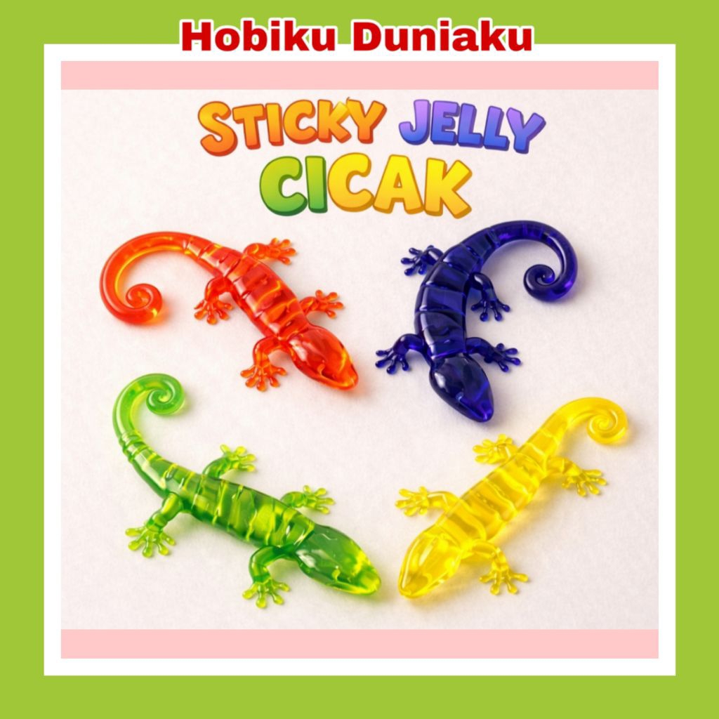 Hobiku Duniaku Sticky Jelly Cicak – Mainan Jelly Lengket Elastis
