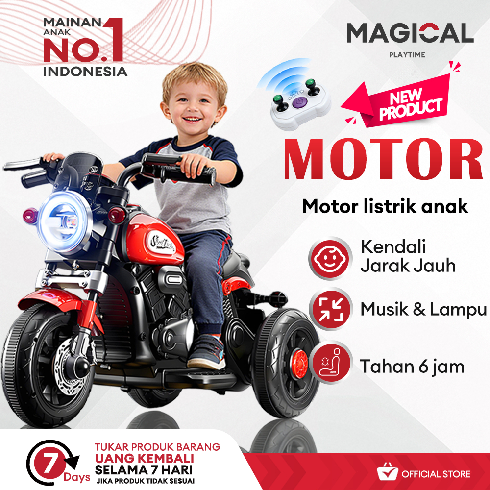 MAGICAL PLAYTIME mobil anak bisa dinaiki motor anak bisa dinaiki PMB Kendali Jarak Jauh Musik &Lampu