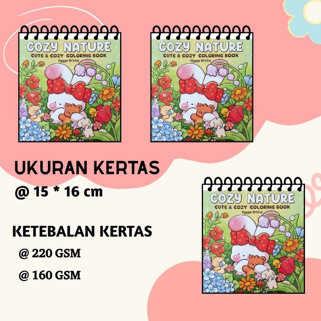 Cozy Nature Buku Mewarnai Remaja Anak 40 Halaman Ilustrasi Bergambar Bagus Sketsa Gambar Jelas Sudah