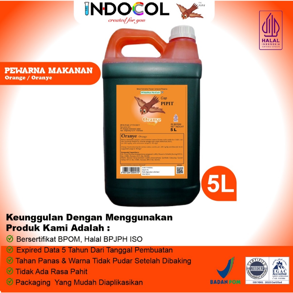 PEWARNA CAIR ORANYE CAP PIPIT (5 LITER)