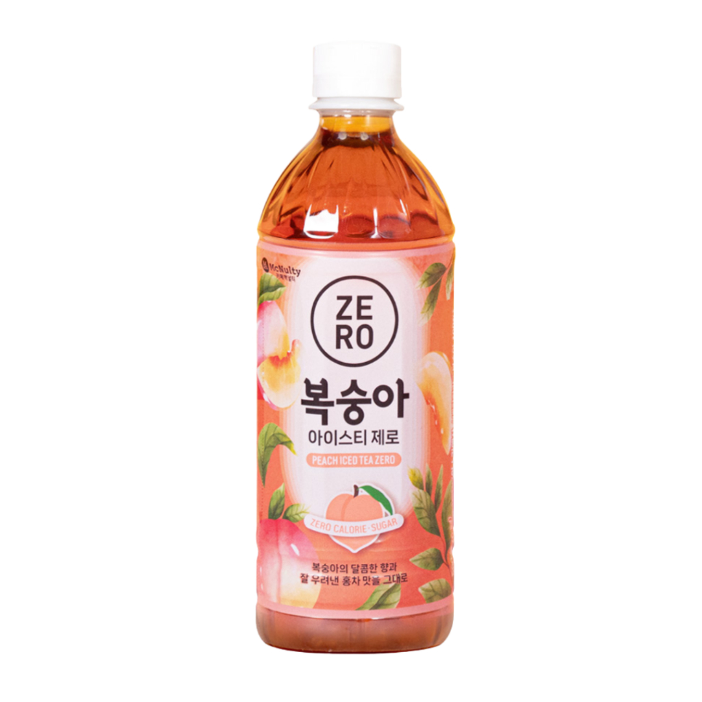 MCNULTY ICE TEA ZERO PEACH Teh Korea Zero Sugar 0 Kalori Minuman Diet HALAL 500ml