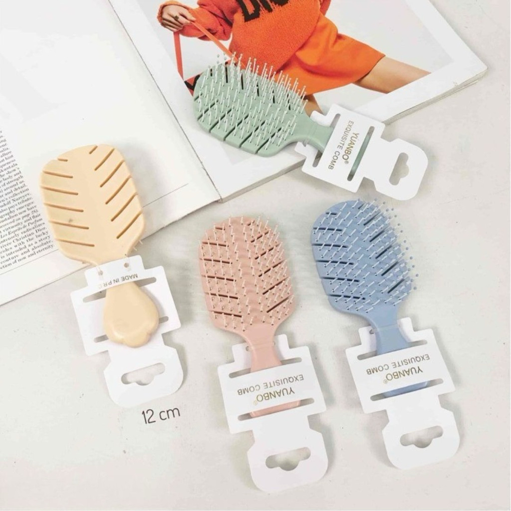 SISIR ANTI KUSUT GULUNG SISIR BLOW RAMBUT SISIR KOTAK POLOS