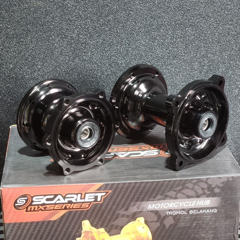 Tromol Klx 150 Warna Black Cnc Depan Belakang Hole 36 Scarlet