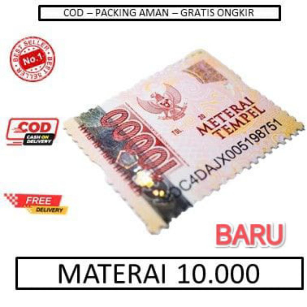 Meterai 10.000 asli bergaransi Meterai Tempel 10000 materai 10ribu baru original PERURI POS