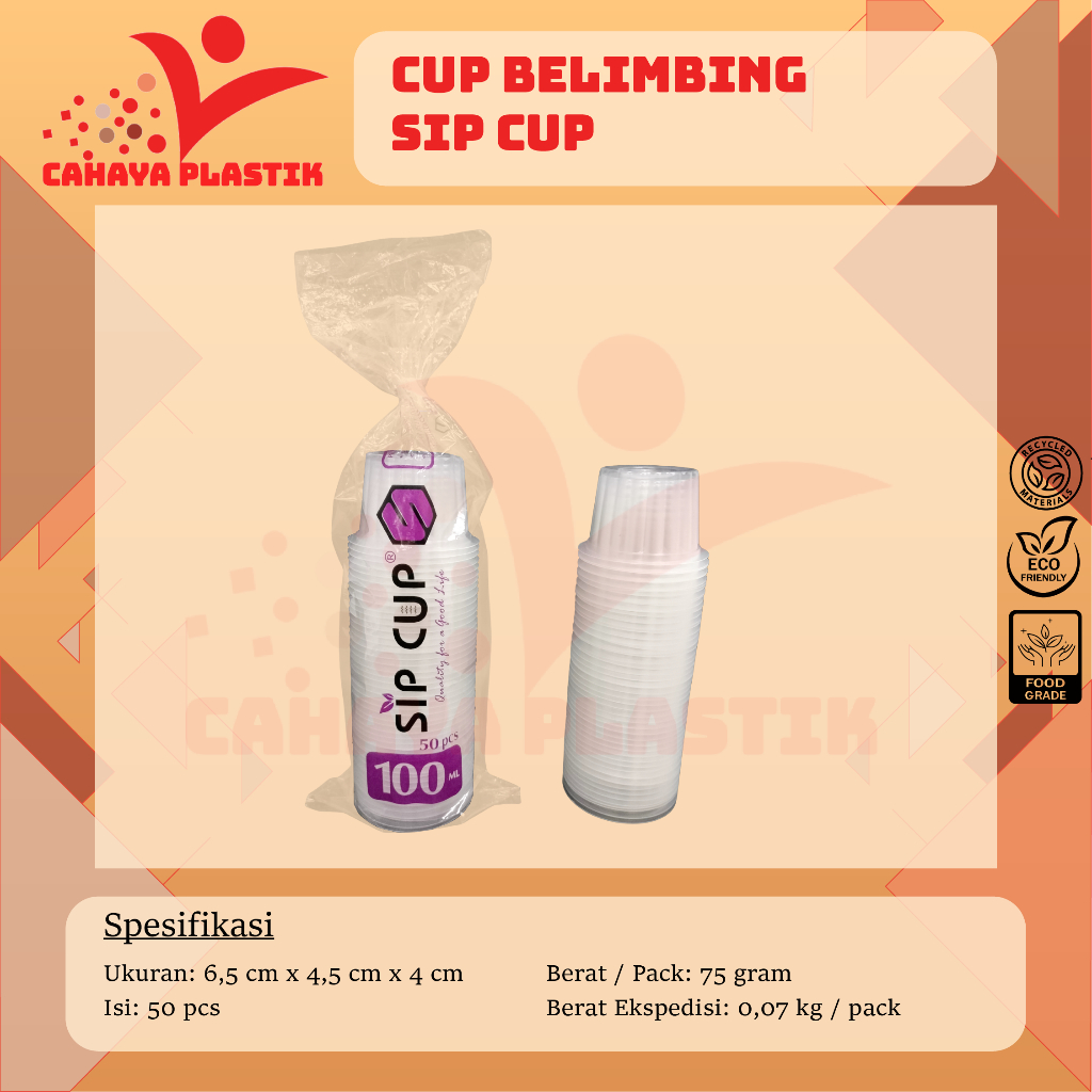 Gelas Plastik Belimbing Isi 50pcs | Cup Jelly | Puding Belimbing 50 PCS